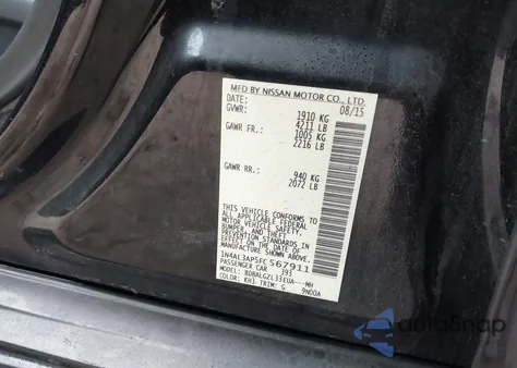 2015 Nissan Altima 2.5 S z USA, uszkodzony, nr VIN 1N4AL3AP5FC567911